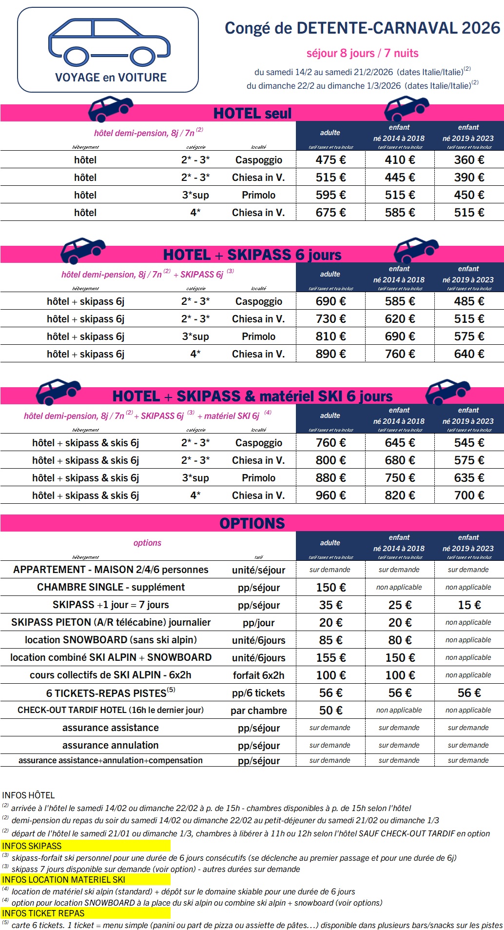 WEB grille tarif voiture CARNAVAL 2026